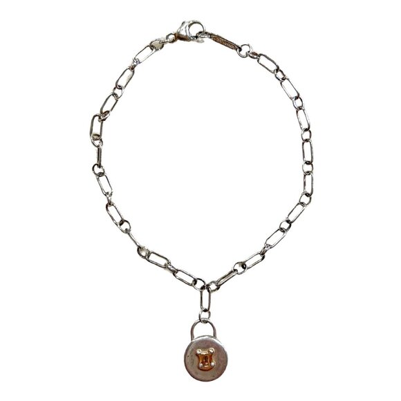 Birks Silver 18K Gold Locks Bracelet Bangle Oval Link Chain Gift Love - Picture 1 of 1